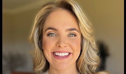 Bride just after having her makeup done